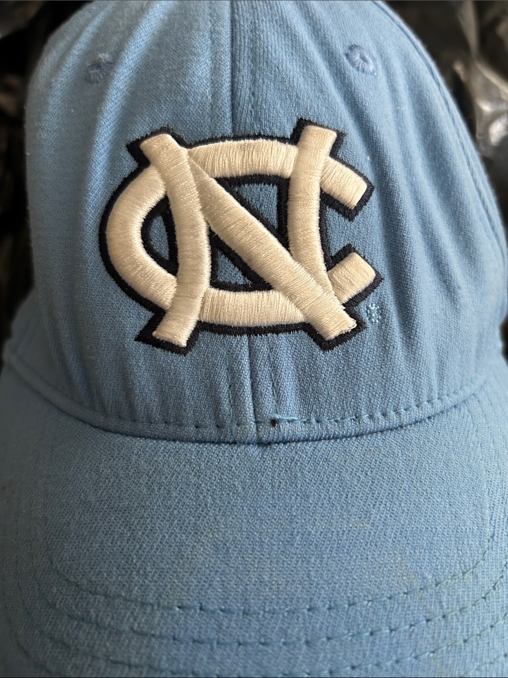 University Logo Light Blue Baseball Cap With White Embroidered Logo